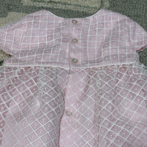 Designer Mayoral Summer Party Dress Smart Pink Lace Overlay Size 12mos - Picture 6 of 6